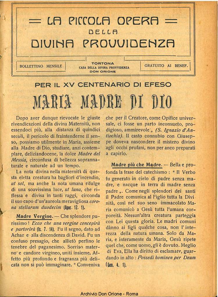 La piccola Opera della Divina Provvidenza, 26, 12, 01-12-1931, pagina 3