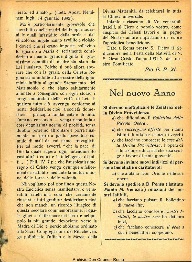 La piccola Opera della Divina Provvidenza, 27, 01, 01-01-1932, pagina 9