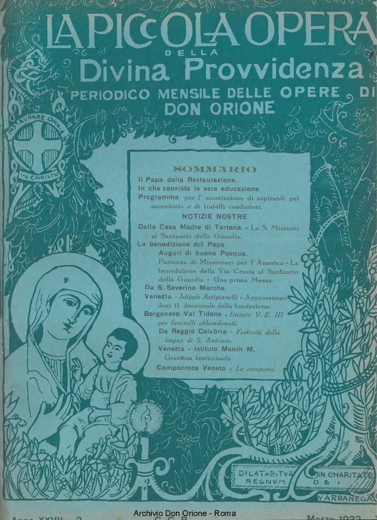 La piccola Opera della Divina Provvidenza, 27, 03, 01-03-1932, pagina 1