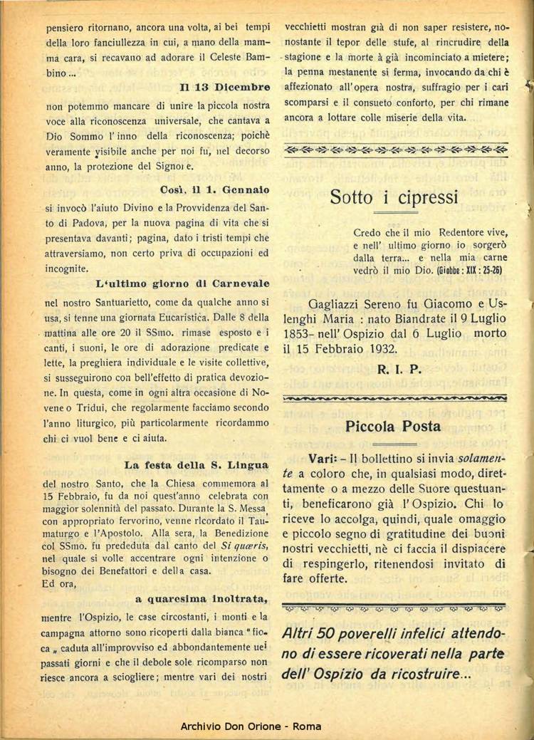 La piccola Opera della Divina Provvidenza, 27, 03, 01-03-1932, pagina 14