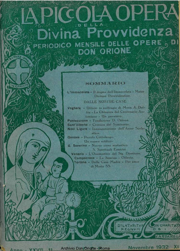 La piccola Opera della Divina Provvidenza, 27, 11, 01-11-1932, pagina 1