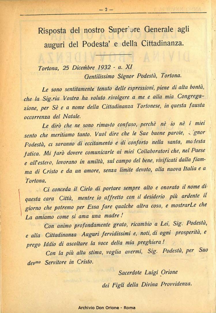 La piccola Opera della Divina Provvidenza, 28, 01, 01-01-1933, pagina 2