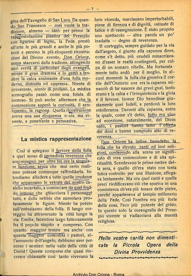 La piccola Opera della Divina Provvidenza, 28, 01, 01-01-1933, pagina 7