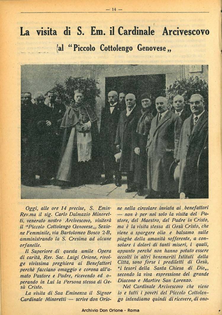 La piccola Opera della Divina Provvidenza, 28, 01, 01-01-1933, pagina 14