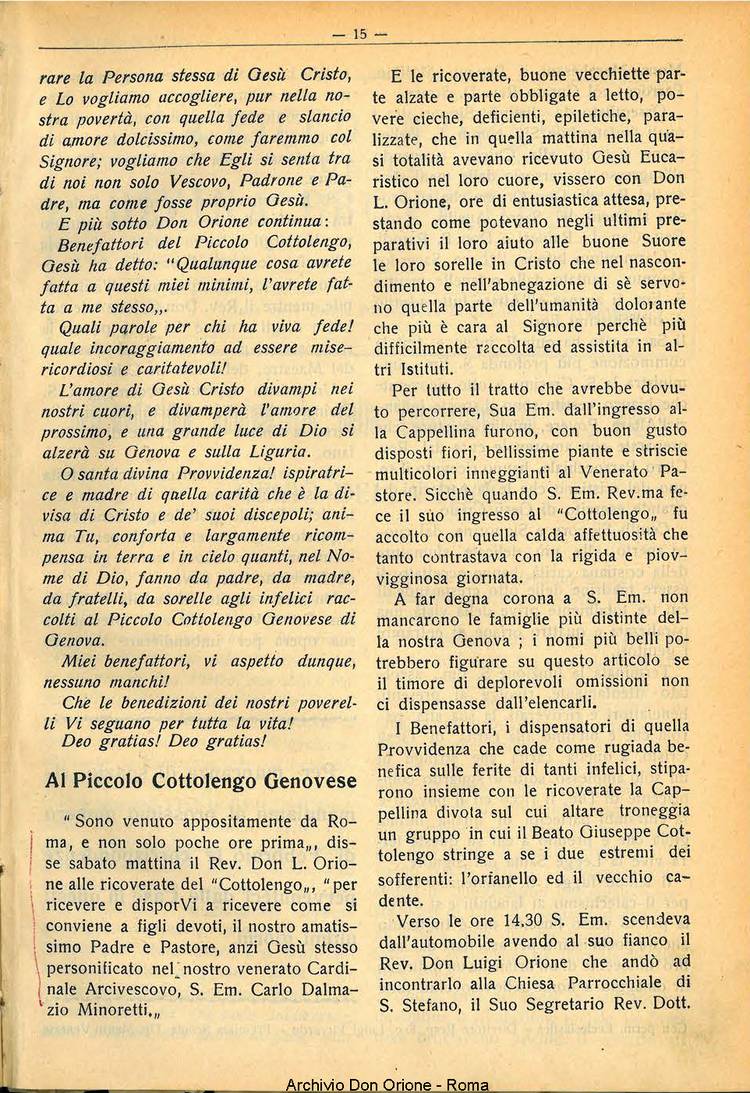 La piccola Opera della Divina Provvidenza, 28, 01, 01-01-1933, pagina 15