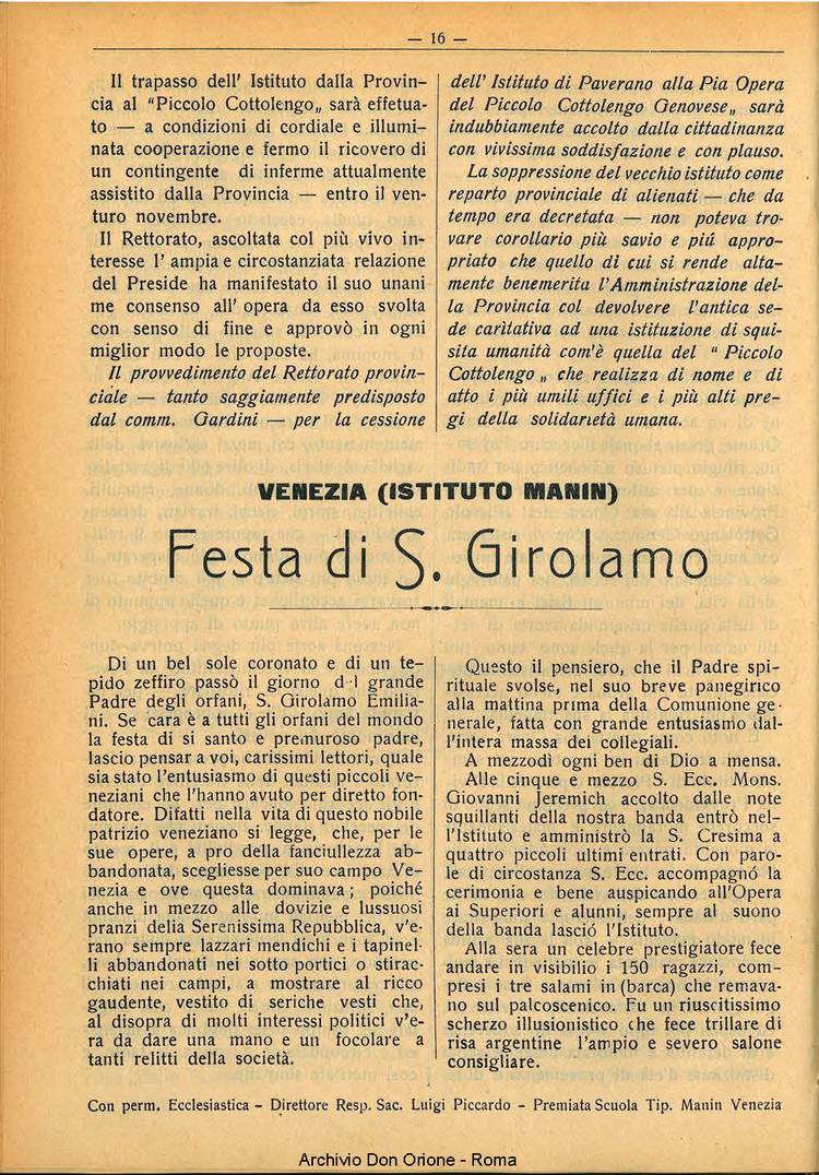 La piccola Opera della Divina Provvidenza, 28, 03, 01-03-1933, pagina 16