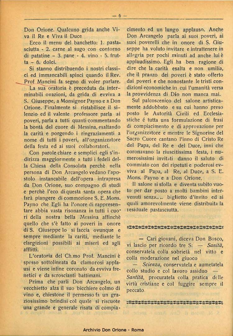 La piccola Opera della Divina Provvidenza, 28, 04, 01-04-1933, pagina 6
