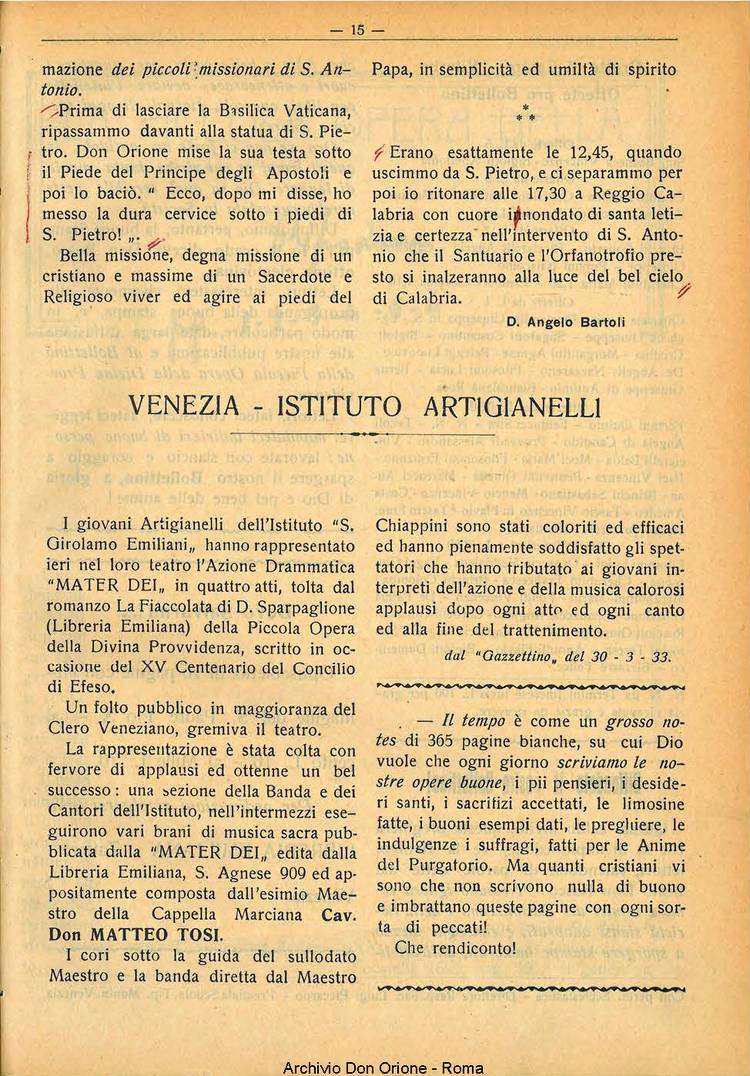 La piccola Opera della Divina Provvidenza, 28, 04, 01-04-1933, pagina 15