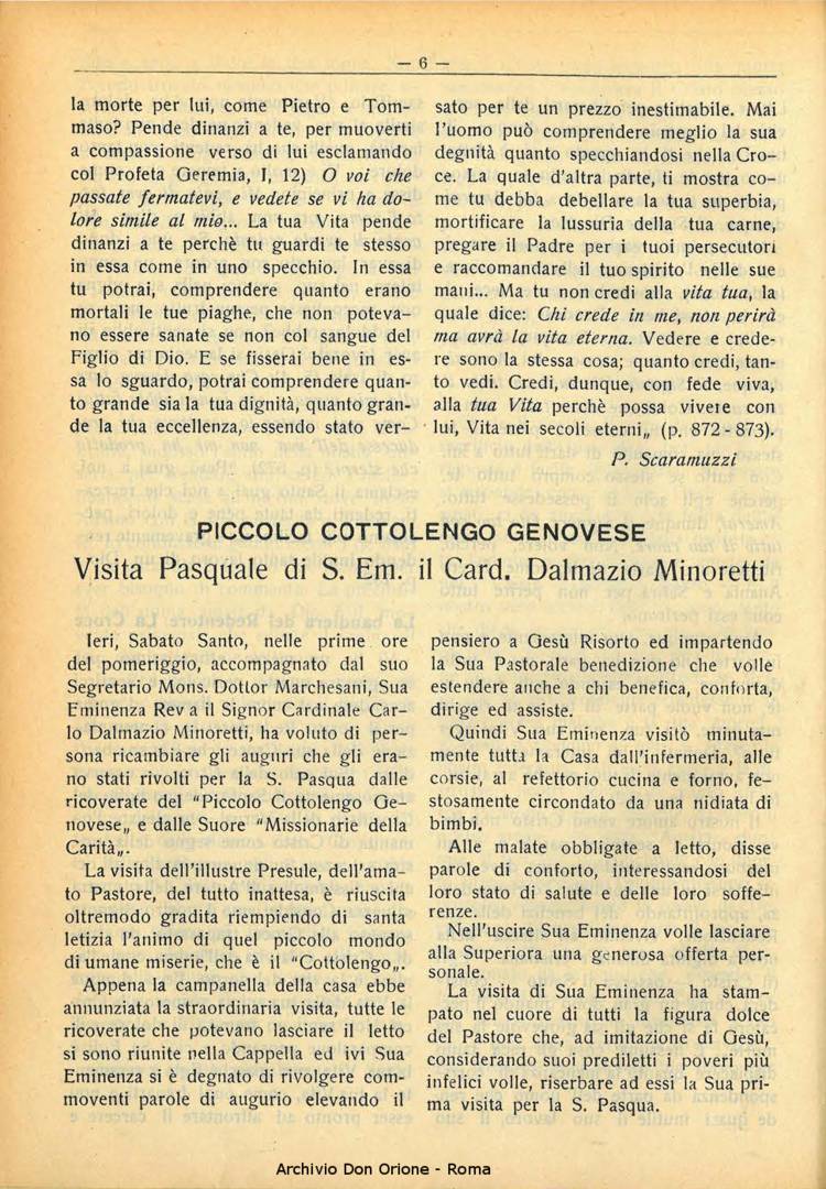 La piccola Opera della Divina Provvidenza, 28, 05, 01-05-1933, pagina 6