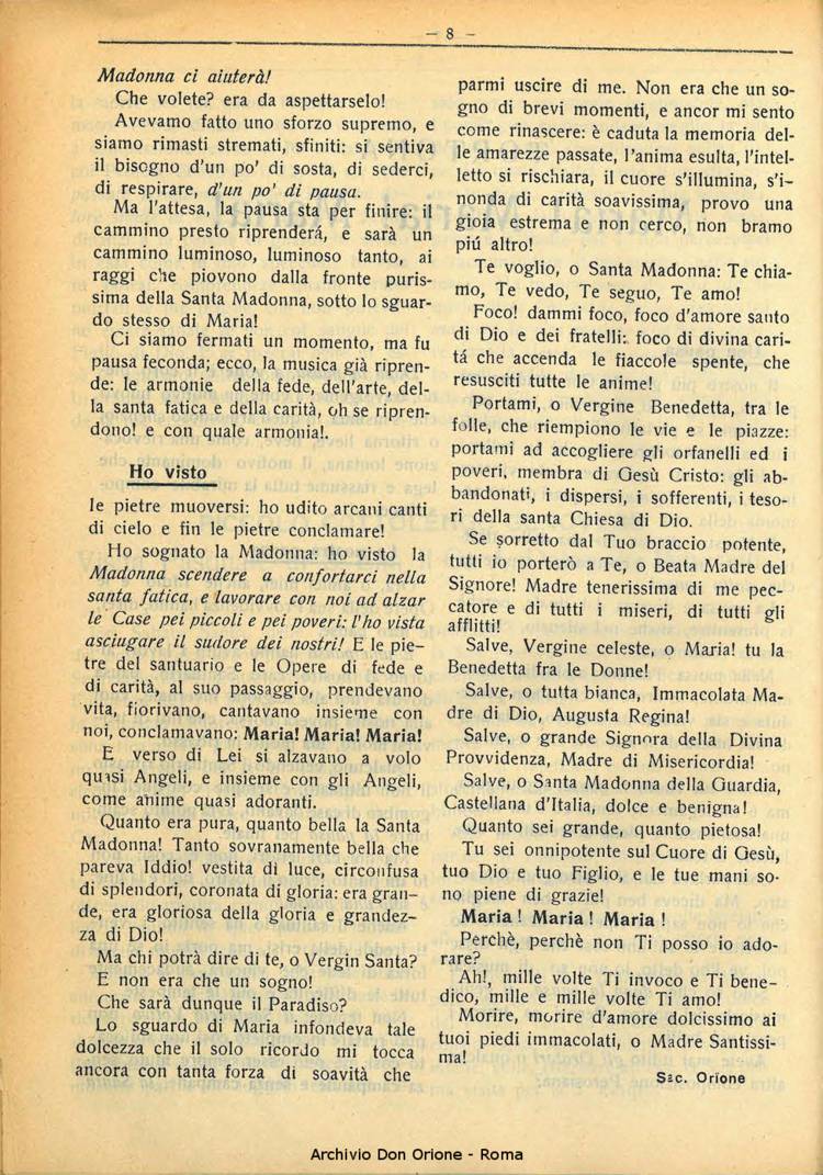 La piccola Opera della Divina Provvidenza, 28, 05, 01-05-1933, pagina 8