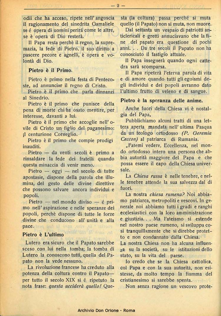La piccola Opera della Divina Provvidenza, 28, 06, 01-06-1933, pagina 2