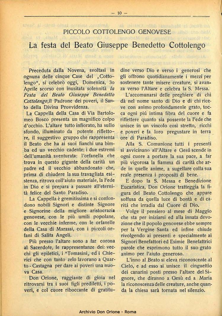La piccola Opera della Divina Provvidenza, 28, 06, 01-06-1933, pagina 10