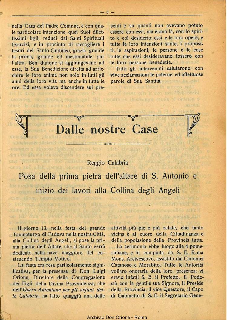 La piccola Opera della Divina Provvidenza, 28, 07, 01-07-1933, pagina 5