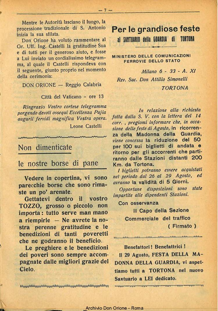 La piccola Opera della Divina Provvidenza, 28, 07, 01-07-1933, pagina 7