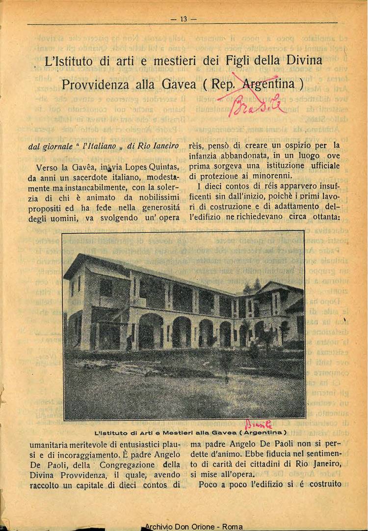 La piccola Opera della Divina Provvidenza, 28, 07, 01-07-1933, pagina 13