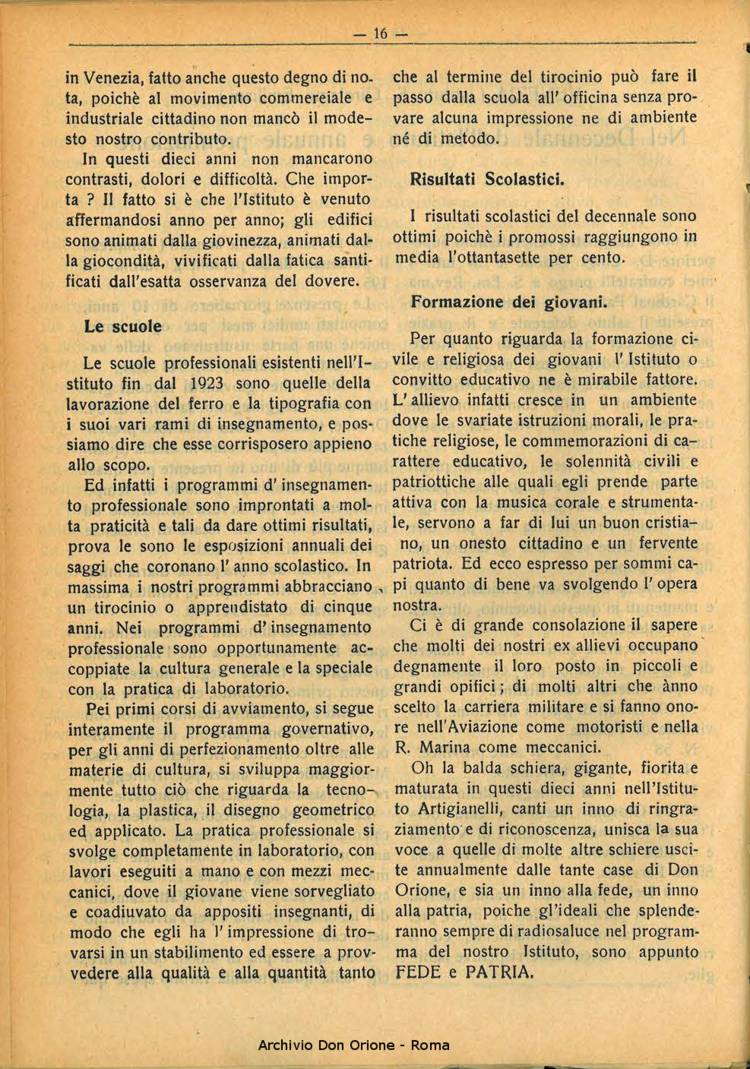 La piccola Opera della Divina Provvidenza, 28, 07, 01-07-1933, pagina 16