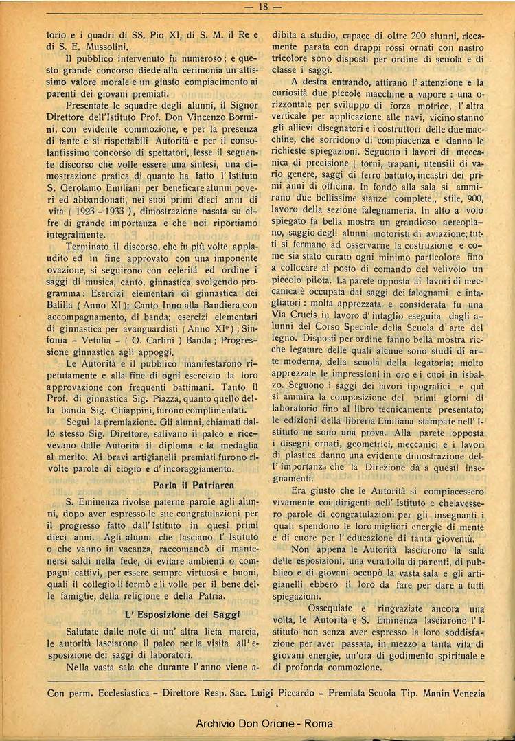 La piccola Opera della Divina Provvidenza, 28, 07, 01-07-1933, pagina 18
