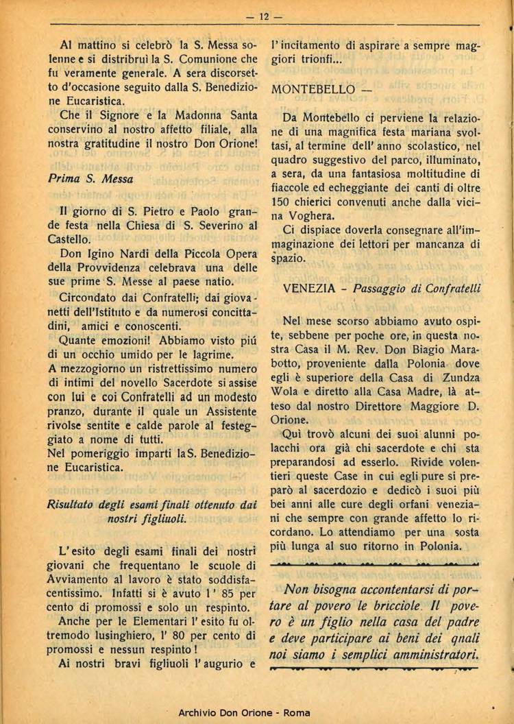 La piccola Opera della Divina Provvidenza, 28, 08, 01-08-1933, pagina 12