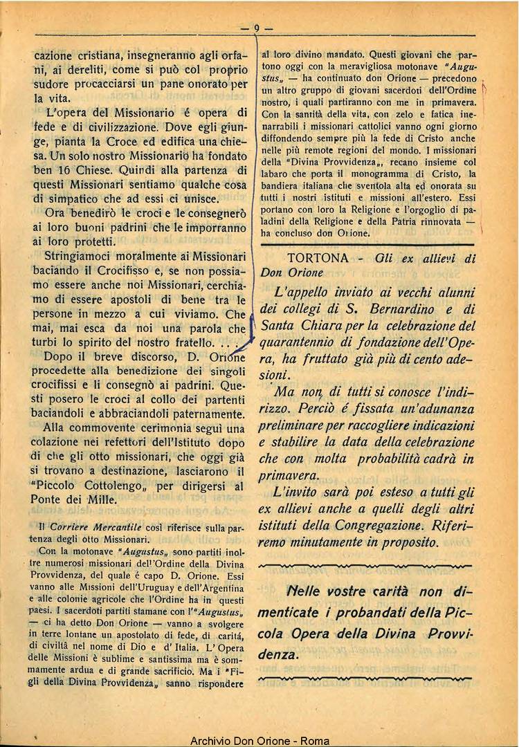 La piccola Opera della Divina Provvidenza, 28, 11, 01-11-1933, pagina 9