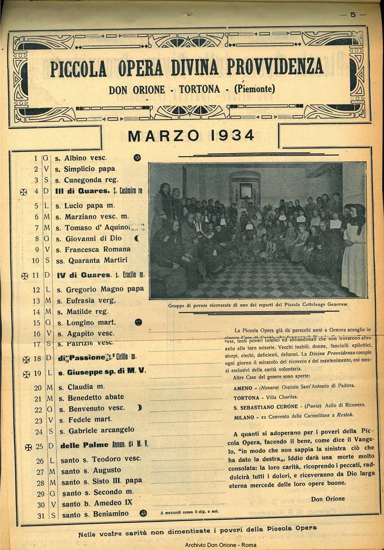 La piccola Opera della Divina Provvidenza, 28, 12, 01-12-1933, pagina 6