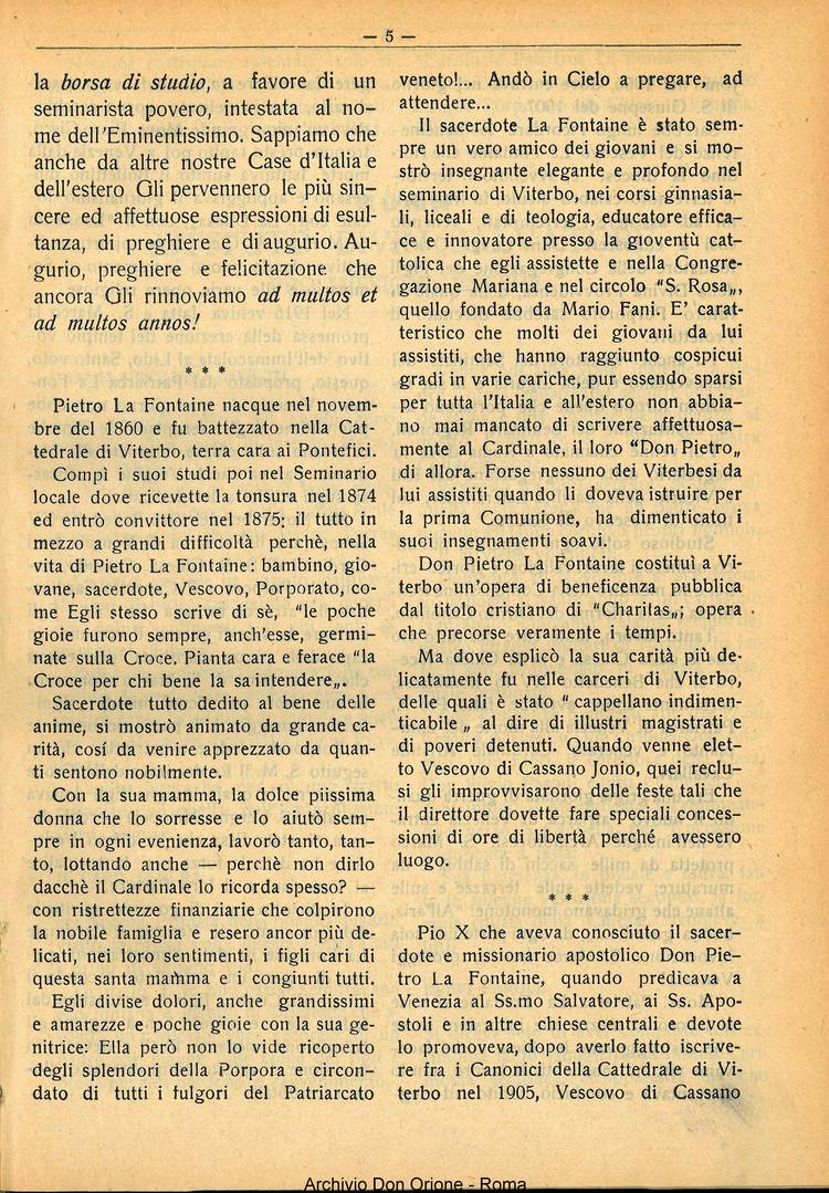 La piccola Opera della Divina Provvidenza, 29, 01, 01-01-1934, pagina 5