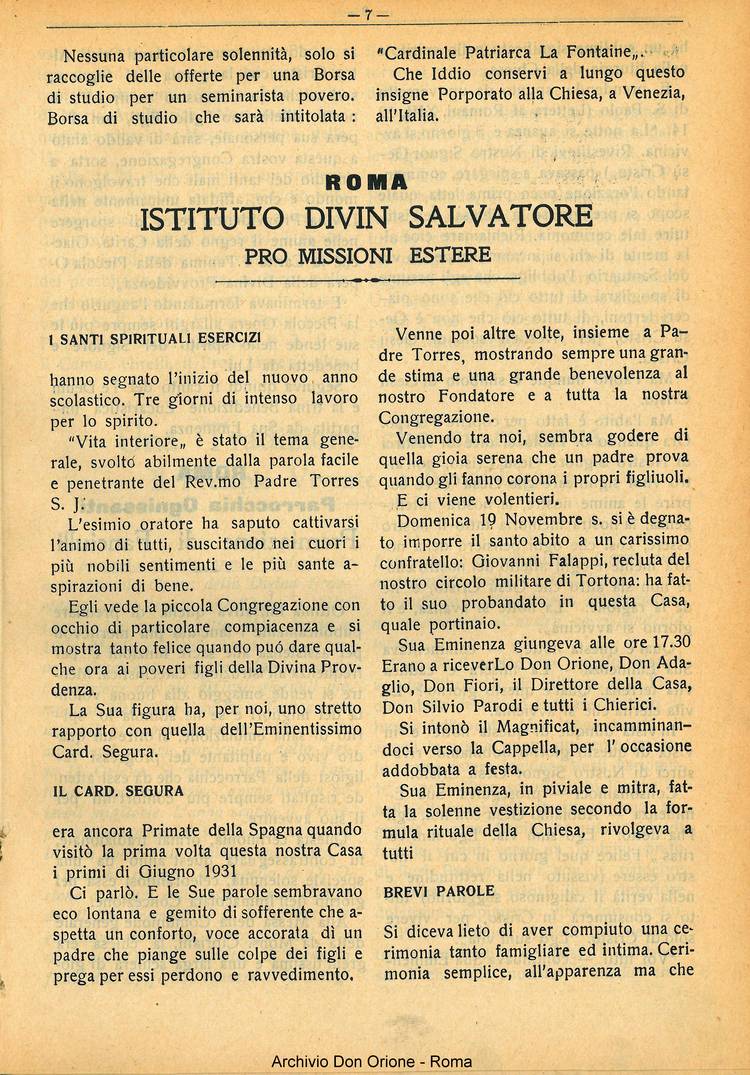 La piccola Opera della Divina Provvidenza, 29, 01, 01-01-1934, pagina 7