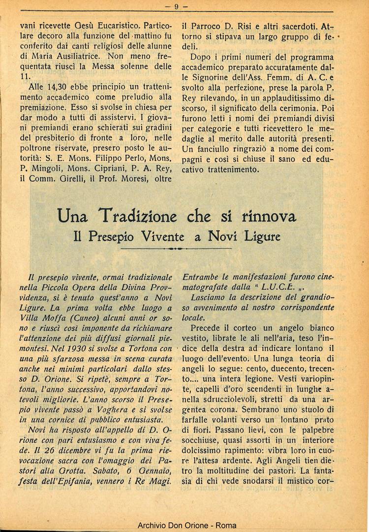La piccola Opera della Divina Provvidenza, 29, 01, 01-01-1934, pagina 9