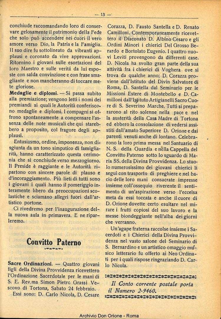 La piccola Opera della Divina Provvidenza, 29, 03, 01-03-1934, pagina 13