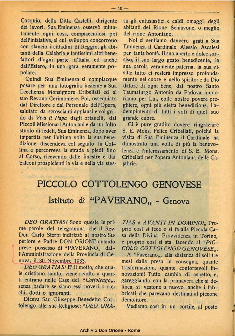 La piccola Opera della Divina Provvidenza, 29, 04, 01-04-1934, pagina 10