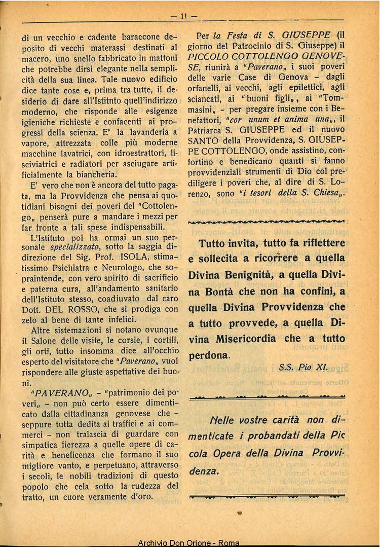 La piccola Opera della Divina Provvidenza, 29, 04, 01-04-1934, pagina 11