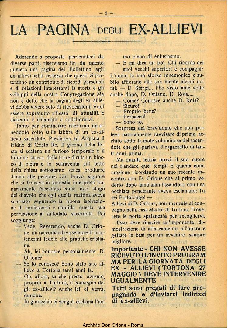 La piccola Opera della Divina Provvidenza, 29, 05, 01-05-1934, pagina 5
