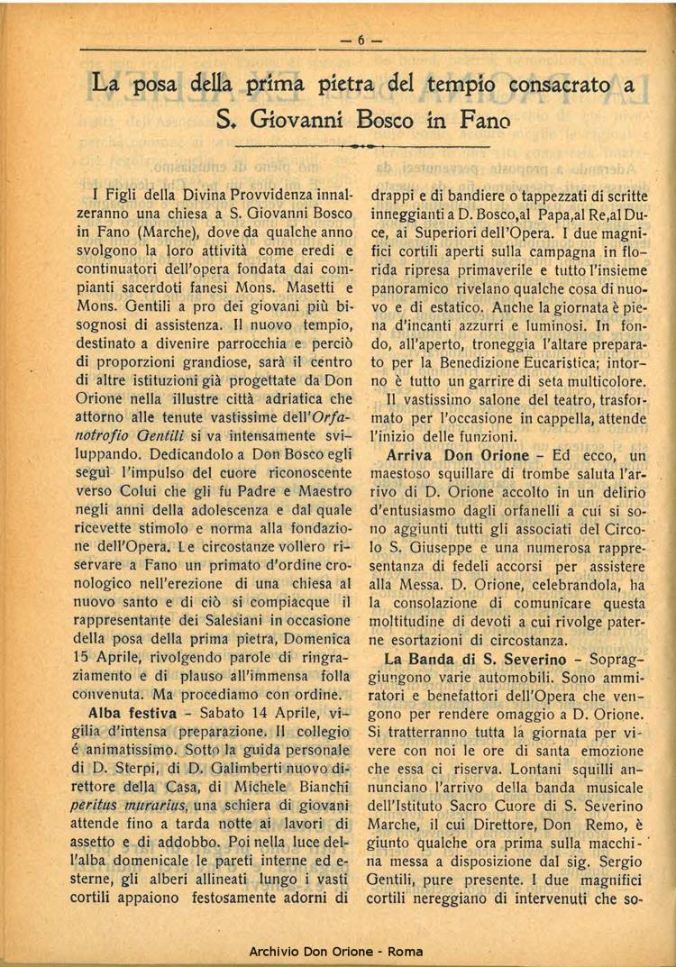 La piccola Opera della Divina Provvidenza, 29, 05, 01-05-1934, pagina 6