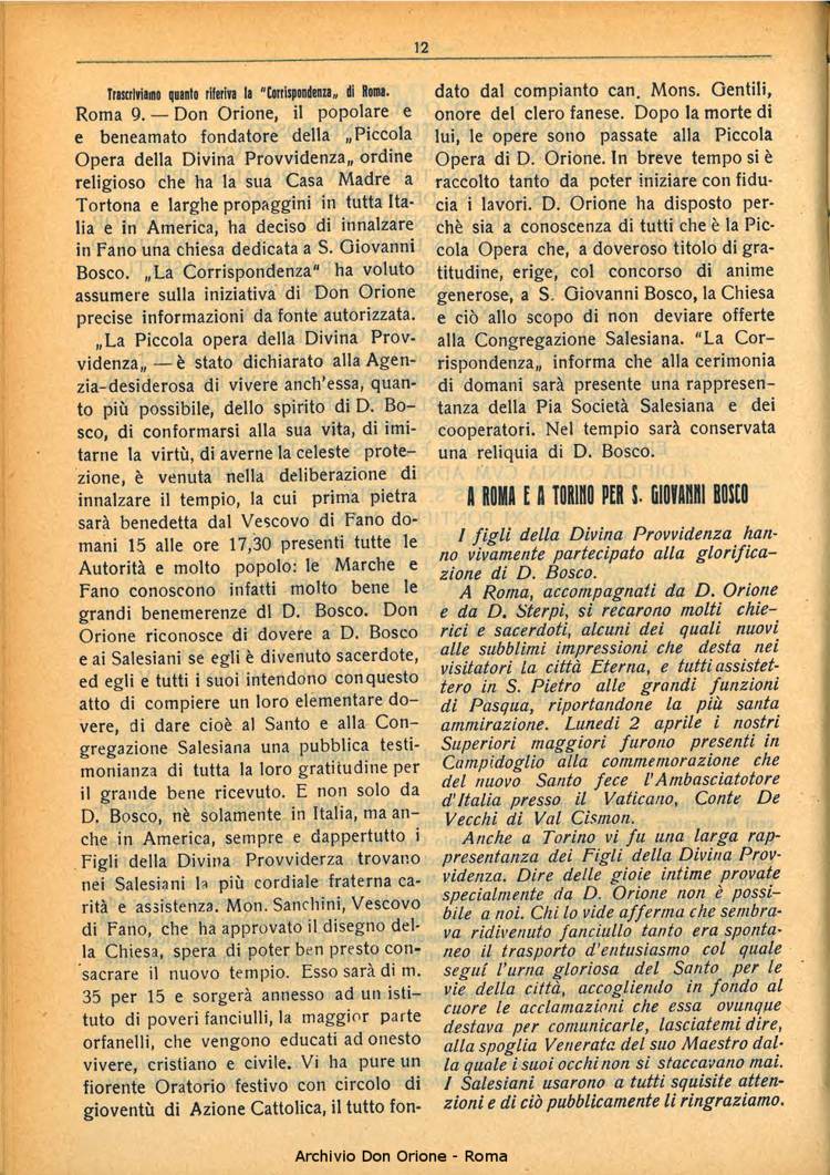 La piccola Opera della Divina Provvidenza, 29, 05, 01-05-1934, pagina 12
