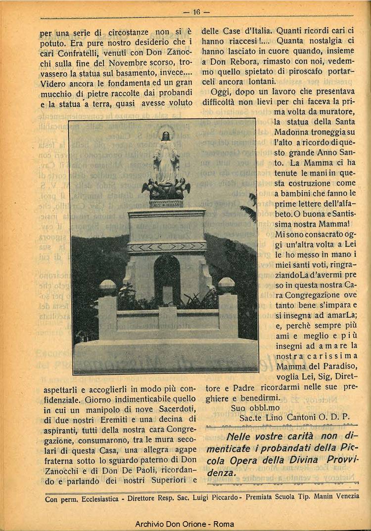 La piccola Opera della Divina Provvidenza, 29, 05, 01-05-1934, pagina 16