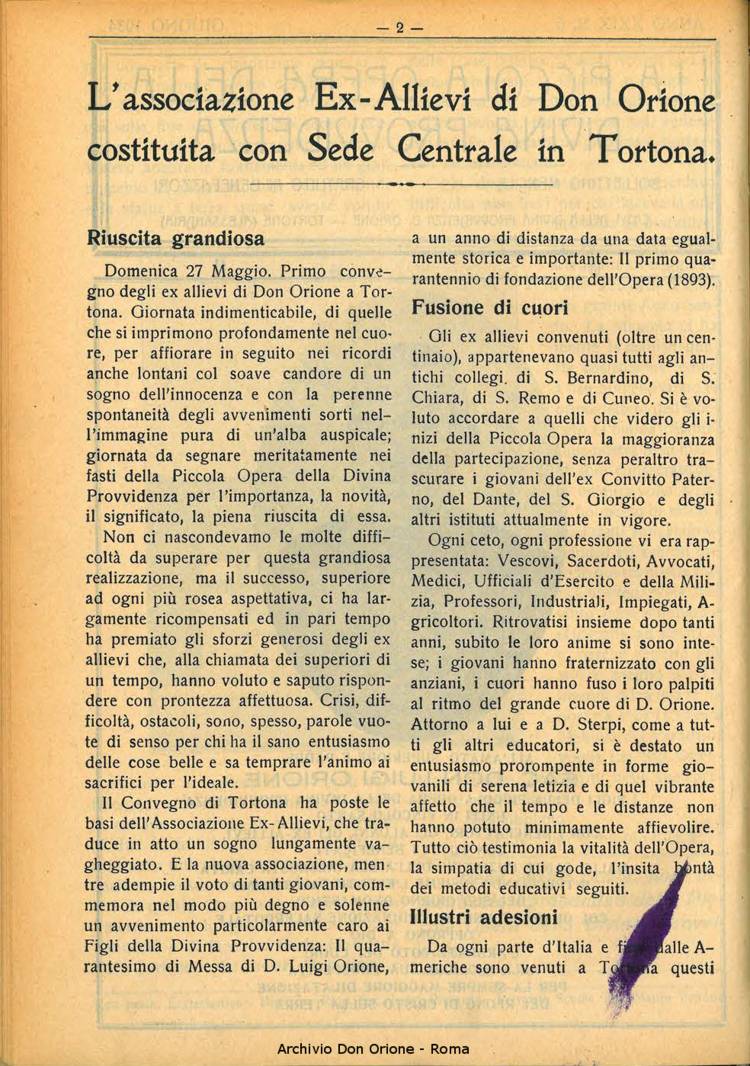 La piccola Opera della Divina Provvidenza, 29, 06, 01-06-1934, pagina 2