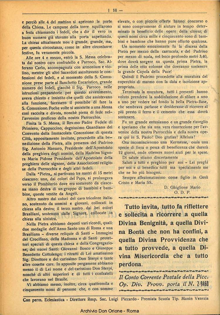 La piccola Opera della Divina Provvidenza, 29, 06, 01-06-1934, pagina 16