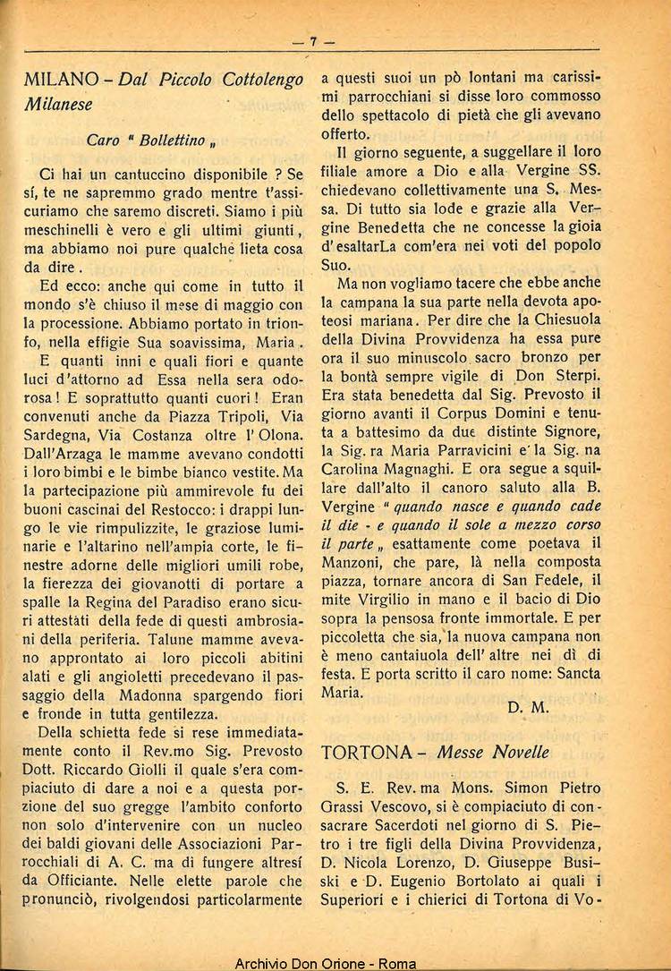 La piccola Opera della Divina Provvidenza, 29, 07, 01-07-1934, pagina 7