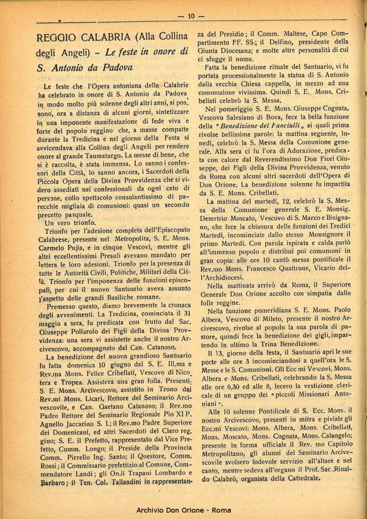 La piccola Opera della Divina Provvidenza, 29, 07, 01-07-1934, pagina 10