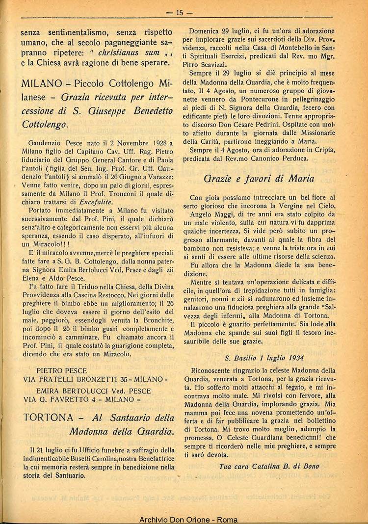 La piccola Opera della Divina Provvidenza, 29, 08, 01-08-1934, pagina 15
