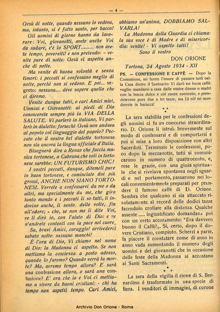 La piccola Opera della Divina Provvidenza, 29, 09, 01-09-1934, pagina 4