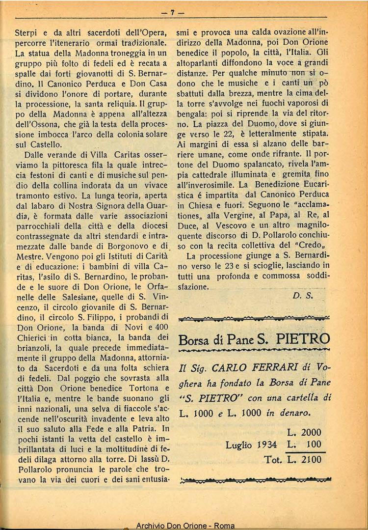 La piccola Opera della Divina Provvidenza, 29, 09, 01-09-1934, pagina 7
