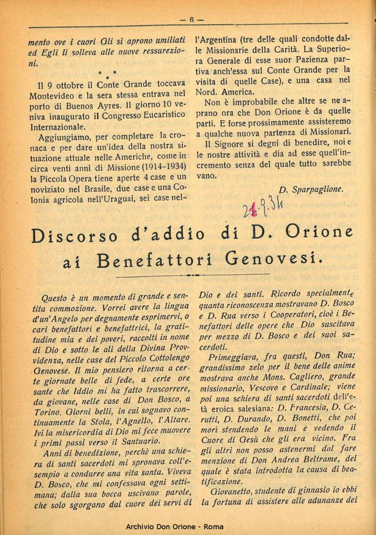La piccola Opera della Divina Provvidenza, 29, 10, 01-10-1934, pagina 6