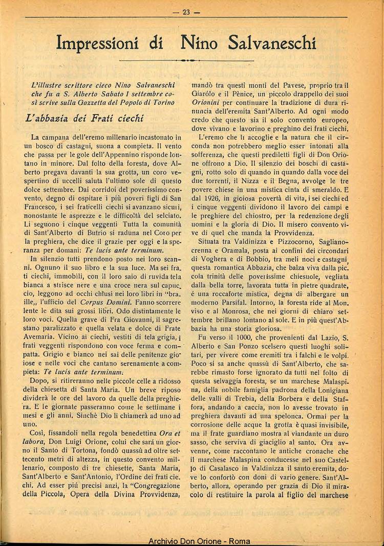 La piccola Opera della Divina Provvidenza, 29, 10, 01-10-1934, pagina 23