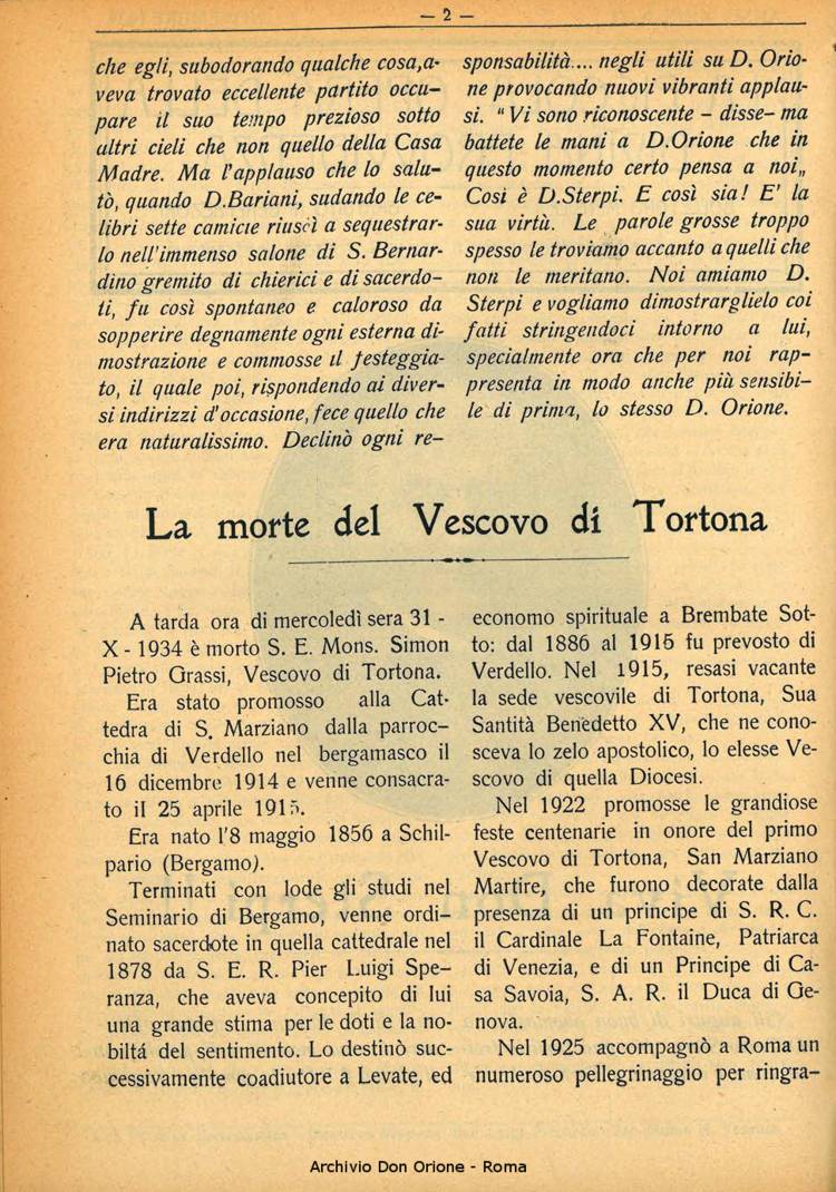 La piccola Opera della Divina Provvidenza, 29, 11, 01-11-1934, pagina 2
