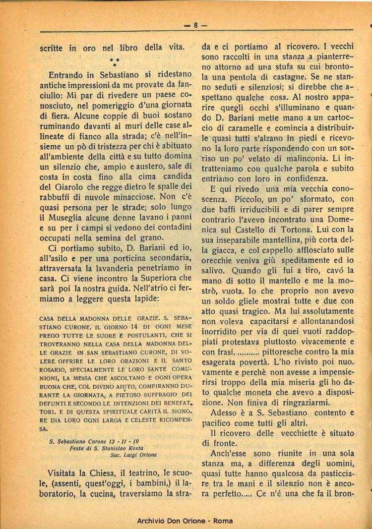 La piccola Opera della Divina Provvidenza, 29, 11, 01-11-1934, pagina 8