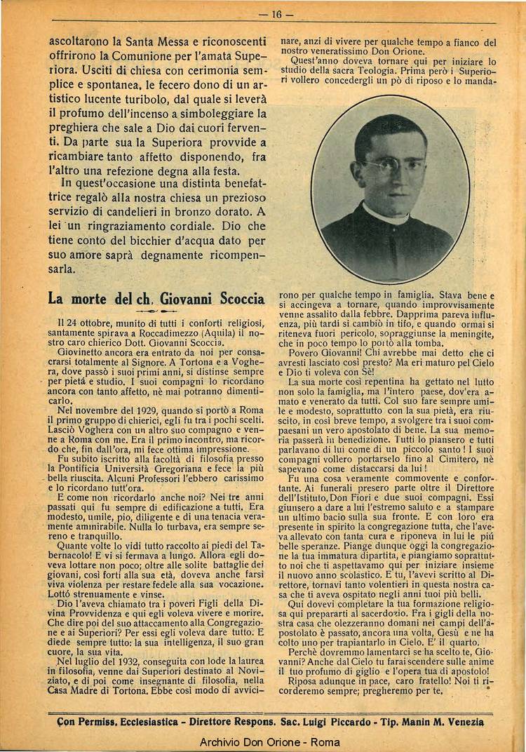 La piccola Opera della Divina Provvidenza, 29, 11, 01-11-1934, pagina 16