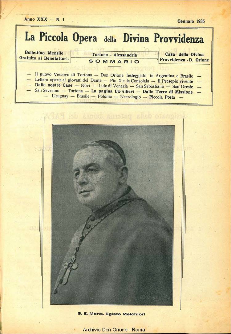 La piccola Opera della Divina Provvidenza, 30, 01, 01-01-1935, pagina 1