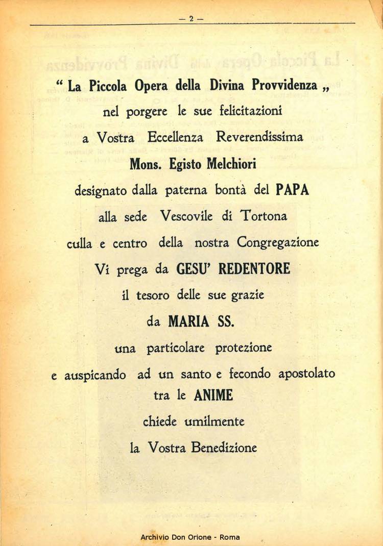 La piccola Opera della Divina Provvidenza, 30, 01, 01-01-1935, pagina 2