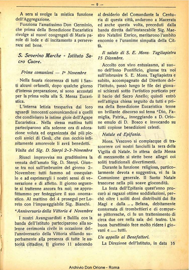 La piccola Opera della Divina Provvidenza, 30, 01, 01-01-1935, pagina 9