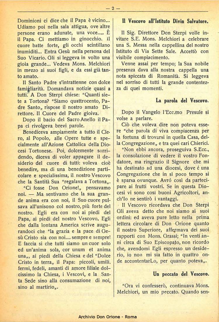 La piccola Opera della Divina Provvidenza, 30, 02, 01-02-1935, pagina 2